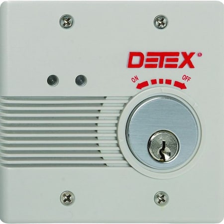 Detex Surface Mount AC / DC Powered Alarm with Mortise Cylinder EAX2500SMC65